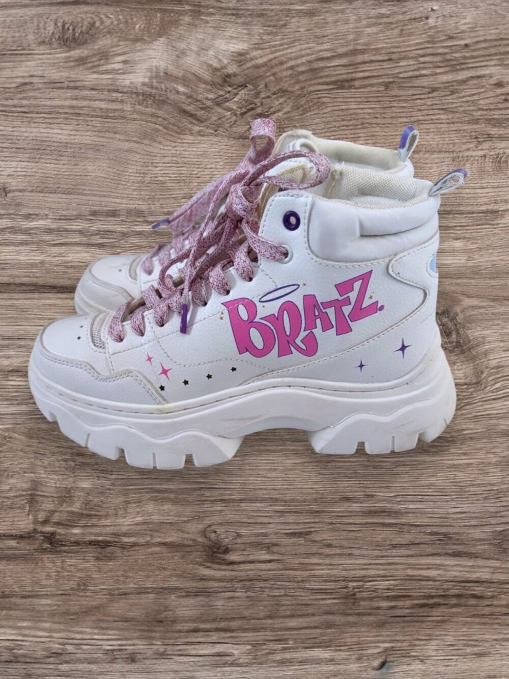Zara Girls Bratz Platform High Top Sneakers White Pink Chunky Boots EU 36 US 4 - Picture 4 of 11